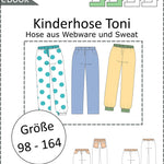 Toni - lange Kinder Hose mit Gummizug aus Sweat oder Webware Gr. 98-164 - Sewando