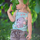 Top Id.aa – Sommertop mit Spaghettiträgern, Knopfleiste & Volants – Schnittmuster Gr. 74-152 - Sewando
