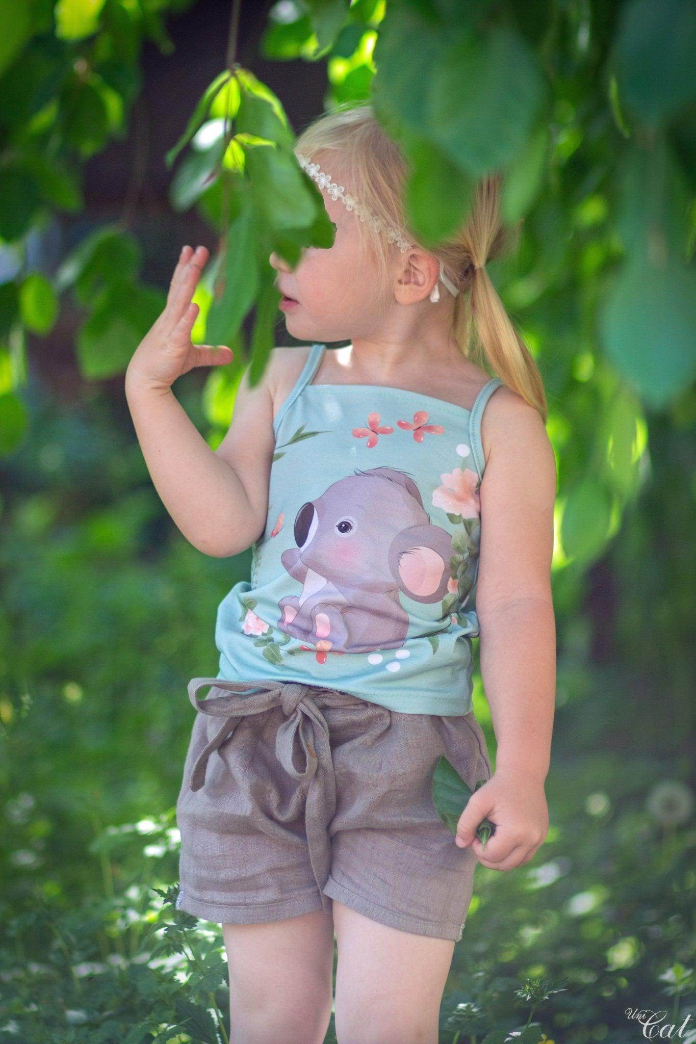 Top Id.aa – Sommertop mit Spaghettiträgern, Knopfleiste & Volants – Schnittmuster Gr. 74-152 - Sewando