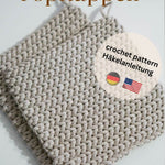 Häkelanleitung Topflappen PDF DEUTSCH Teppich, Platzset, modern Untersetzer, DIY - Sewando