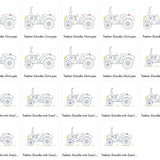 Stickdatei Doodle Traktor Trecker