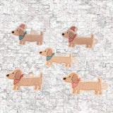 Stickdatei Dackel Hund Schlüsselanhänger Weihnachten Set 2597