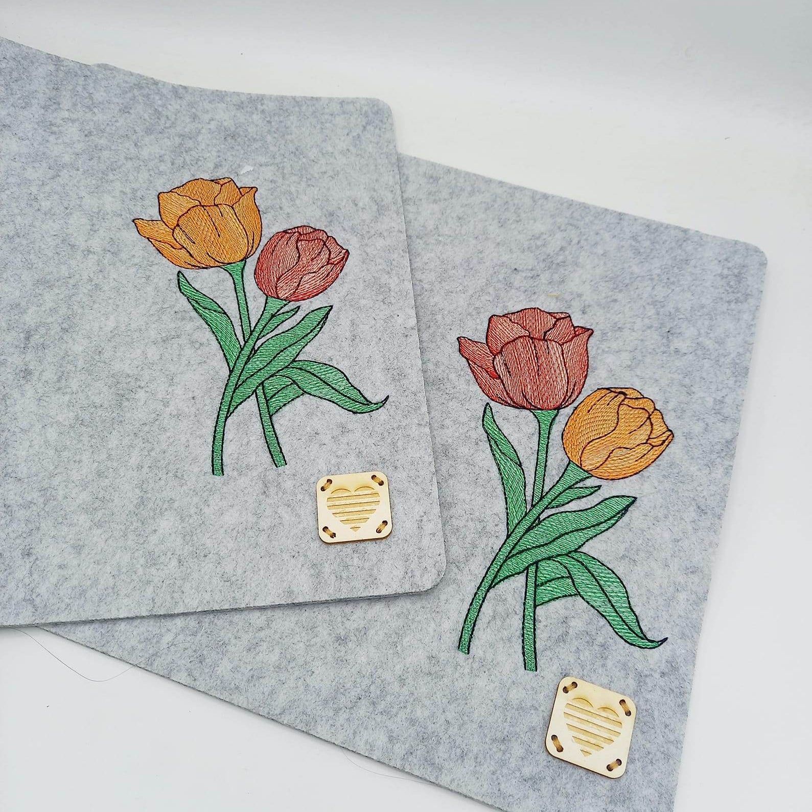 Stickdatei Set 6 Blumen - Mohnblume, Sonnenblume, Tulpe, Margerite & Rose - Sewando