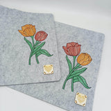 Stickdatei Set 6 Blumen - Mohnblume, Sonnenblume, Tulpe, Margerite & Rose - Sewando