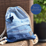 Turnbeutel nähen mit Innenfutter, Schnittmuster in 3 Größen, incl. Walflosse