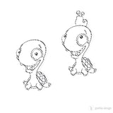 2er Digi Stamp Set "Schildkröte" Drucken, Basteln Plotterdatei