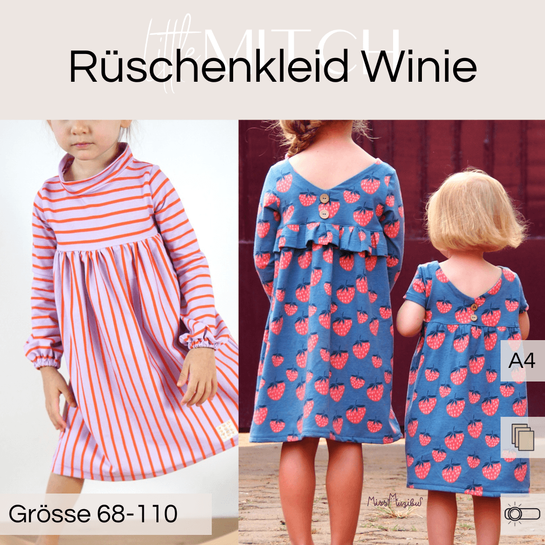 Schnittmuster Rüschenkleid Wini Mini Gr. 68-110 - Sewando