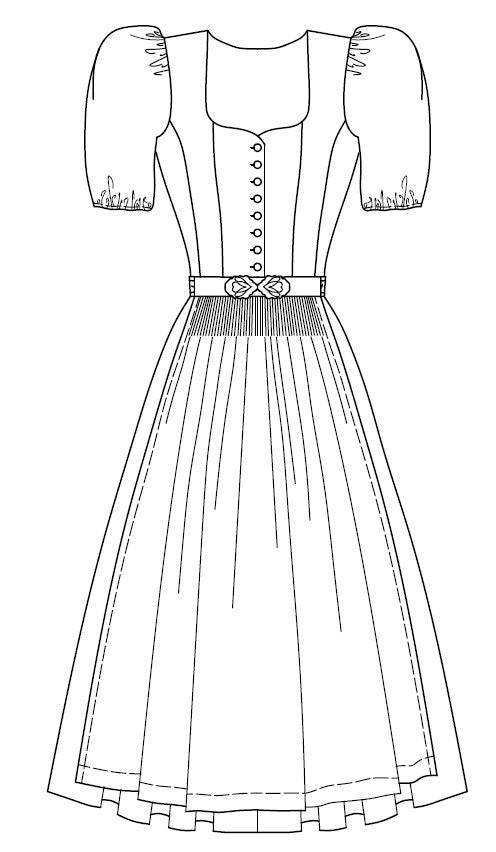 Schnittmuster Dirndl Sophie mit Herzausschnitt und Ärmel Gr. 34-52 : - Sewando