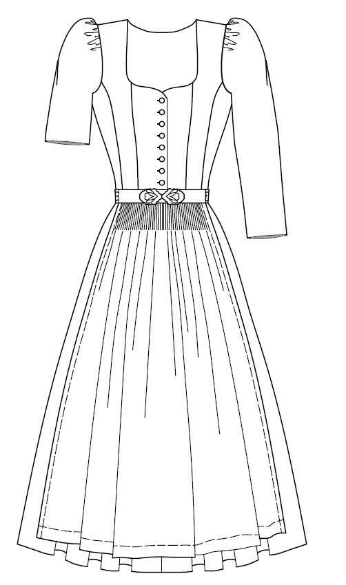 Schnittmuster Dirndl Sophie mit Herzausschnitt und Ärmel Gr. 34-52 : - Sewando