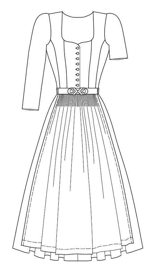 Schnittmuster Dirndl Sophie mit Herzausschnitt und Ärmel Gr. 34-52 : - Sewando