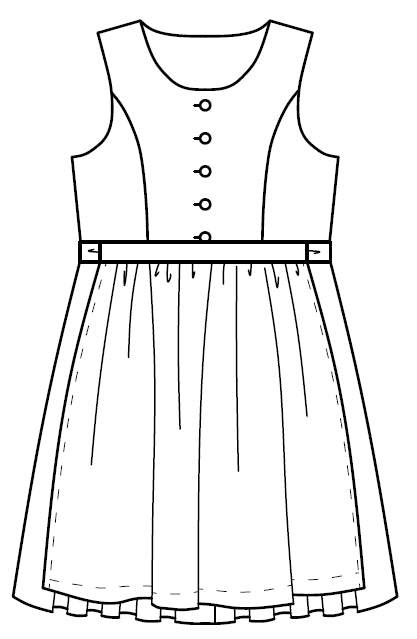 Schnittmuster Kinderdirndl Felia Gr. 122-158 : - Sewando