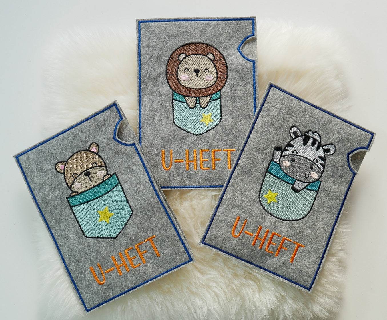 Stickdatei Set ITH U-Heft Hüllen Cute Animals - Sewando