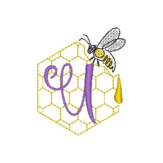 Stickdatei - Bienen-Monogramme A-Z - Sewando
