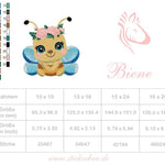 Biene Stickdatei – niedliches Frühlingsmotiv mit Blumenkranz für Kinderprojekte - Sewando