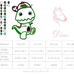 Dino Applikation Stickdatei – cooler Dino mit Basecap für kleine Abenteurer - Sewando
