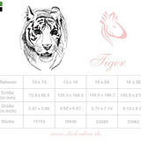Stickdatei Tigerkopf – kraftvoll, ausdrucksstark & mit leuchtenden Augen - Sewando