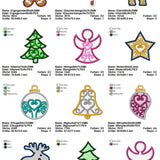 Stickdatei Set FSL Free Standing Lace Streudeko & Christbaumschmuck Weihnachtsschmuck - Sewando