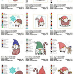 Stickdatei Set Christmas Gnomes - weihnachtliche Wichtel - Sewando