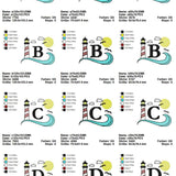 Stickdatei Set Maritimes Alphabet Split Monogramm in 3 Größen - Sewando