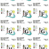 Stickdatei Set Maritimes Alphabet Split Monogramm in 3 Größen - Sewando