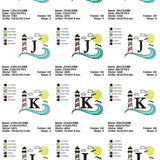 Stickdatei Set Maritimes Alphabet Split Monogramm in 3 Größen - Sewando