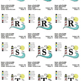 Stickdatei Set Maritimes Alphabet Split Monogramm in 3 Größen - Sewando