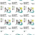 Stickdatei Set Maritimes Alphabet Split Monogramm in 3 Größen - Sewando