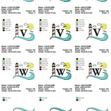 Stickdatei Set Maritimes Alphabet Split Monogramm in 3 Größen - Sewando