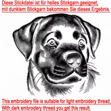 Stickdatei Rottweiler "Anouk" - realistisch FÜR DUNKLE STOFFE