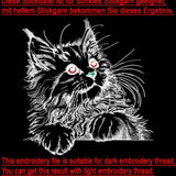 Stickdatei Maine Coon Katze "Kiss" - realistisch - FÜR HELLE FARBEN