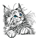 Stickdatei Maine Coon Katze "Kiss" - realistisch - FÜR HELLE FARBEN