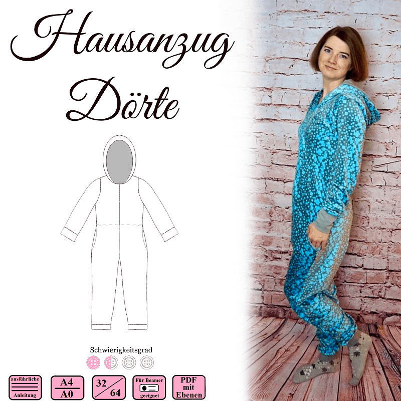 Hausanzug Dörte - Gr. 32-64 - Jumper Schnittmuster und Nähanleitung - Sewando