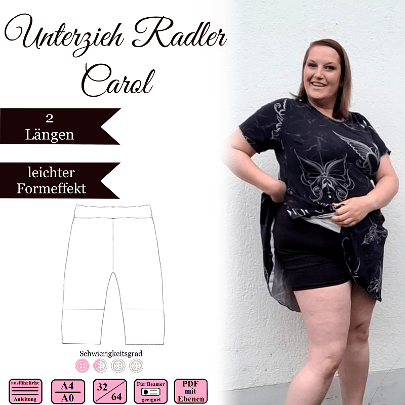Unterzieh - Radler Carol -Gr.32-64- Schnittmuster und Nähanleitung - Sewando