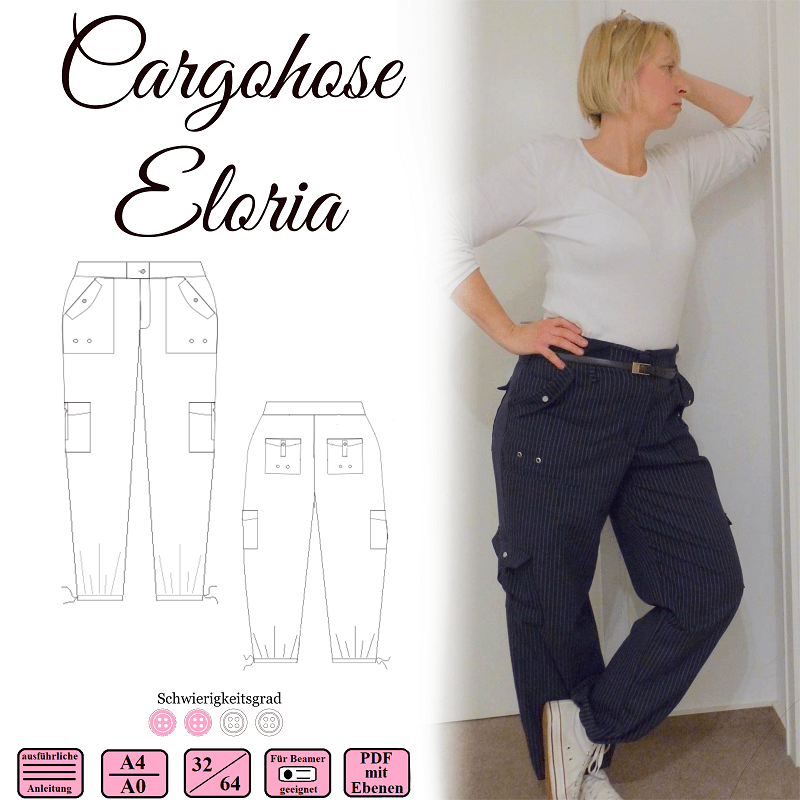 Cargohose Eloria - Gr 32-64 - Ebook und Nähanleitung - Sewando