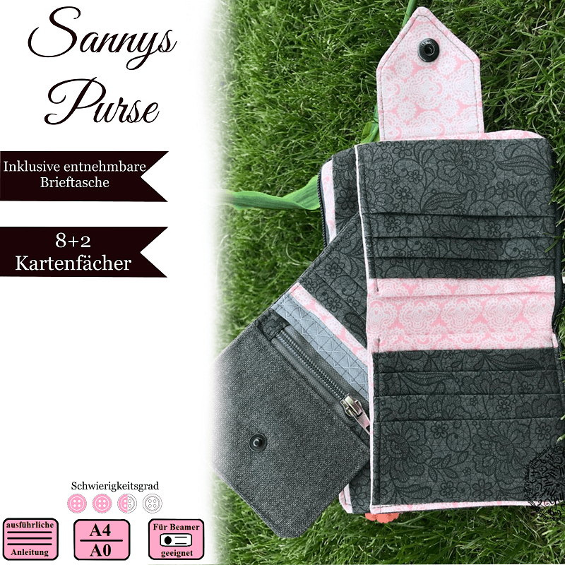 Geldbörsen Schnitt „Sannys Purse“ - Schnittmuster und Nähanleitung - Sewando