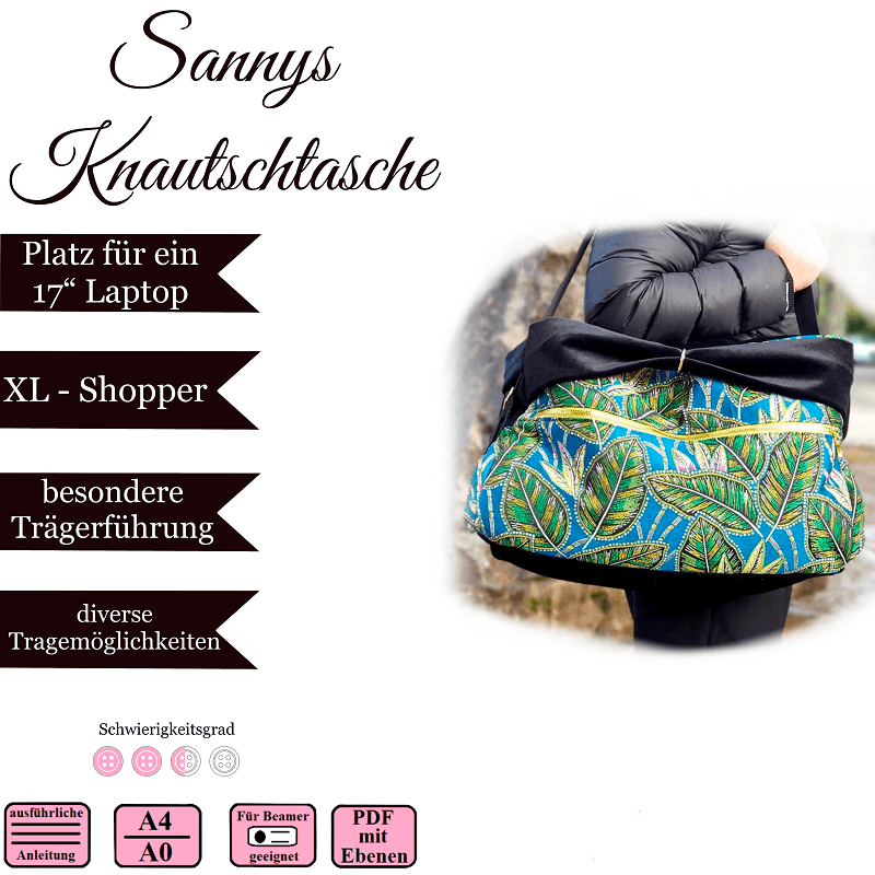 Sannys Knautschtasche - EBook und Nähanleitung - Sewando