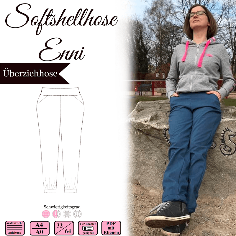 Softshellhose Enni - Gr 32-64 - EBook und Nähanleitung - Sewando