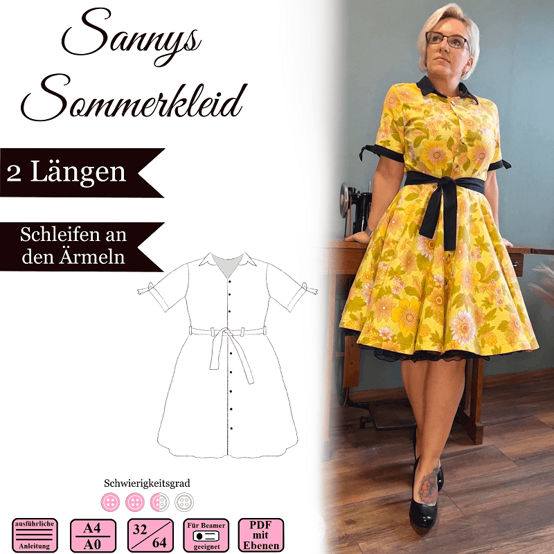 Sannys Sommerkleid- Gr 32-64 - Ebook und Nähanleitung - Sewando