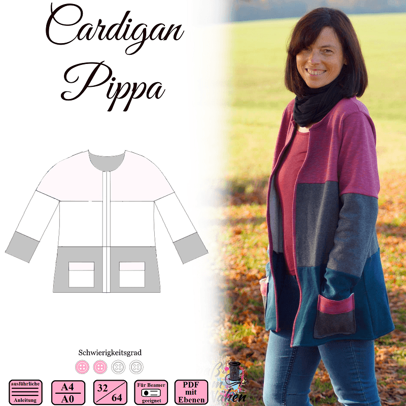 Cardigan Pippa - Gr 32-64 - EBook und Nähanleitung - Sewando