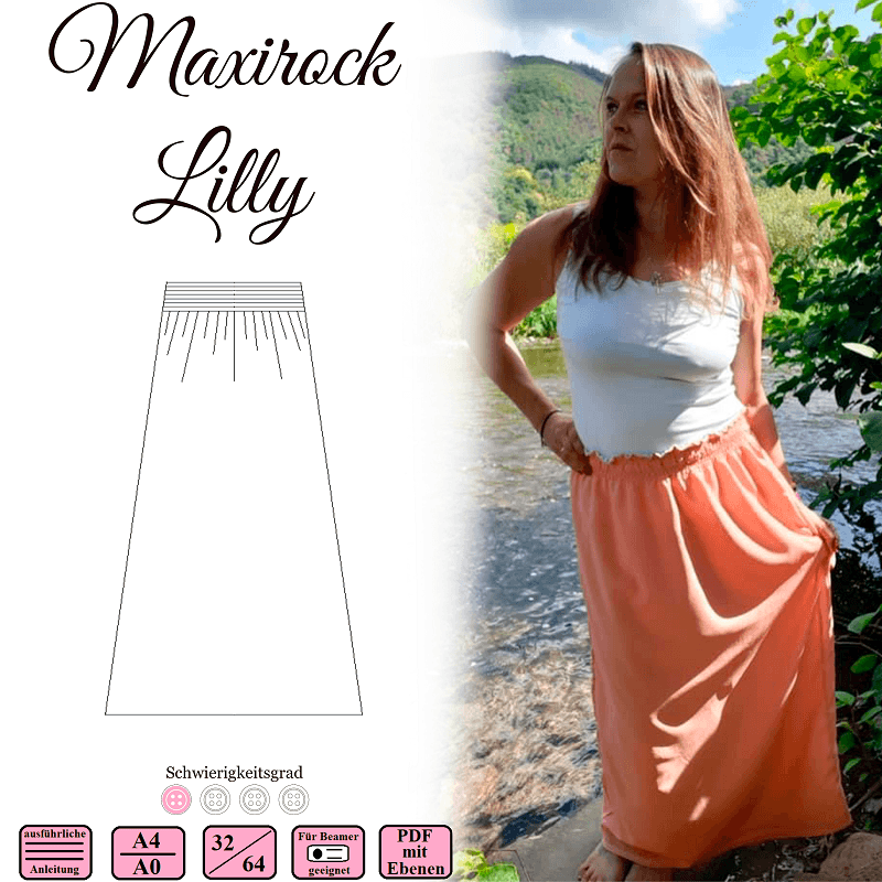 Maxirock Lilly - Gr 32-64 - EBook und Nähanleitung - Sewando