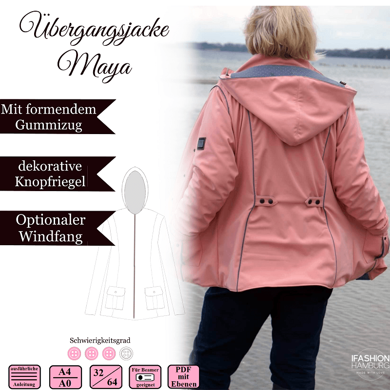 Übergangsjacke Maya- Gr 32-64 - EBook und Nähanleitung - Sewando