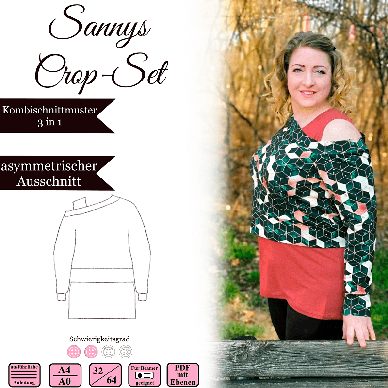 Sannys Crop Set - Gr 32-64 - EBook und Nähanleitung - Sewando