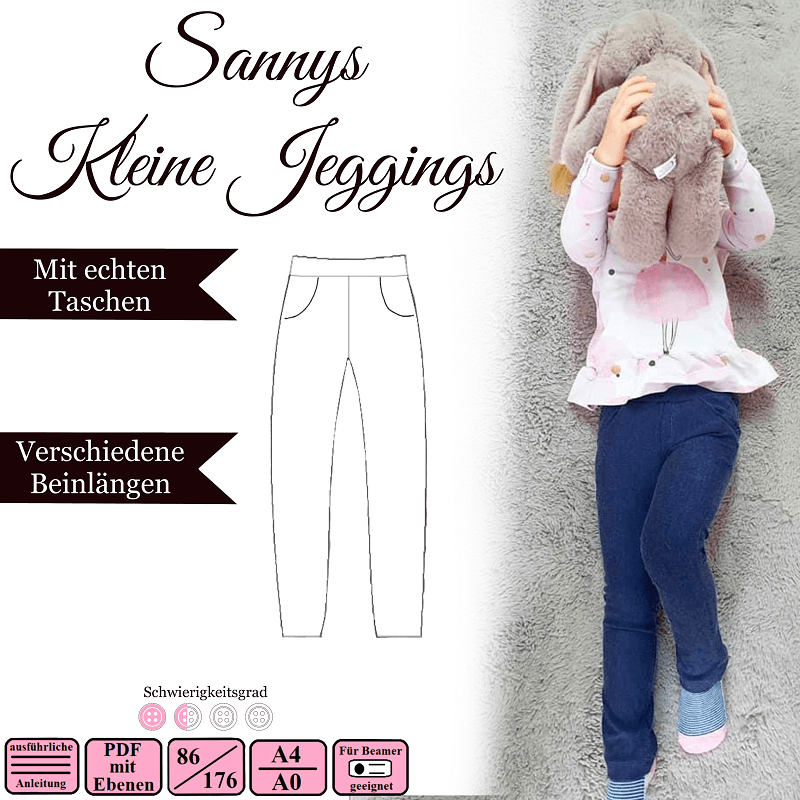 Sannys Kleine - Jeggings -Gr 86-176-EBook und Nähanleitung - Sewando