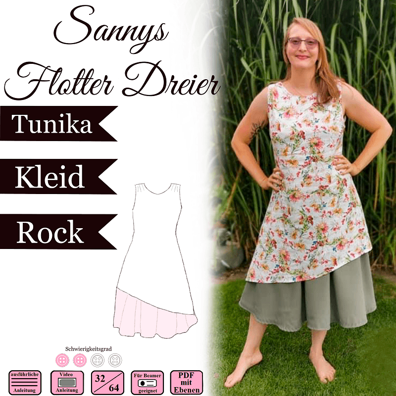 Sannys Flotter Dreier - Gr 32-64 - EBook und Nähanleitung - Sewando
