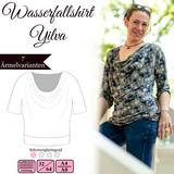 Wasserfallshirt "Yilva" - Gr.32-64 - Schnittmuster und Nähanleitung