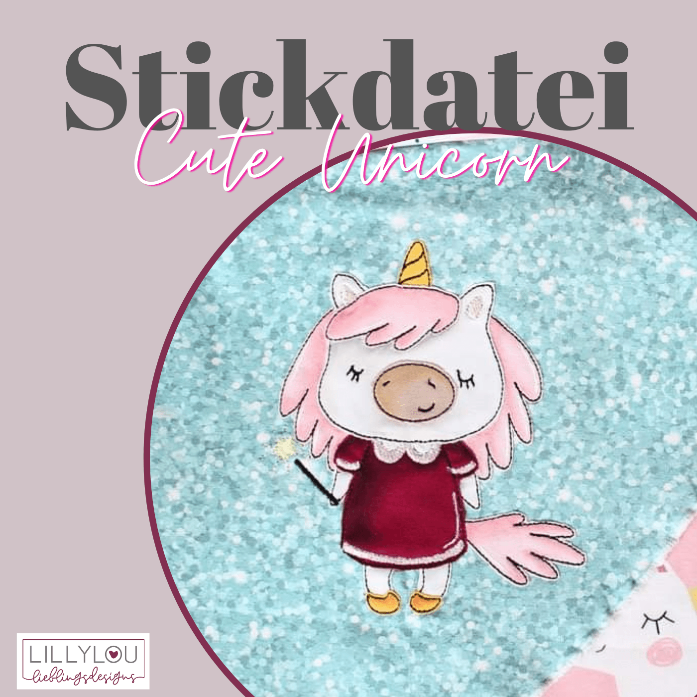 Stickdatei - Cute Unicorn - Sewando