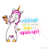 Druckmotiv Einhorn "celebrate" - Sublimation | Bügelbild