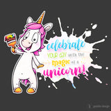 Druckmotiv Einhorn "celebrate" - Sublimation | Bügelbild