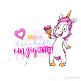 Druckmotiv Einhorn "einzigartig" - Sublimation | Bügelbild