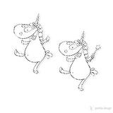 2er Digi Stamp Set "Einhorn" Drucken, Basteln Plotten